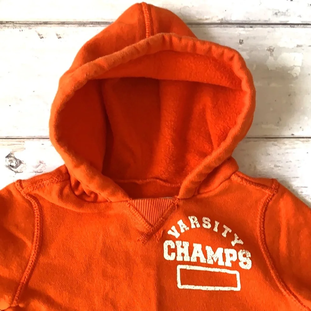 The Children’s Place Boys 12m Hoodie Sweatshirt Jacket Orange Varsity Sweater